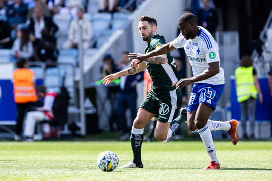 Hammarbys Nahir Besara och IFK Norrköpings Isak Ssewankambo