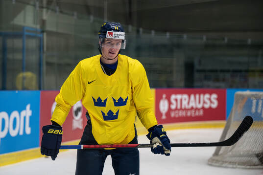 Victor Olofsson of Sweden at a practice session