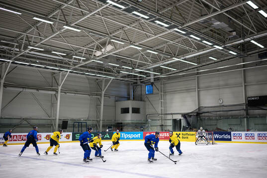 View over the practice rink at Ostravar Arena