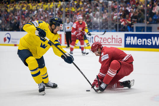 Joel Eriksson Ek of Sweden and Patryk Wajda of Poland