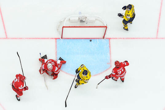 Patryk Wajda, goaltender David Zabolotny and Pawel Dronia