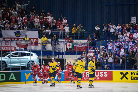 Fabian Zetterlund, Victor Olofsson and Tim Heed of Sweden