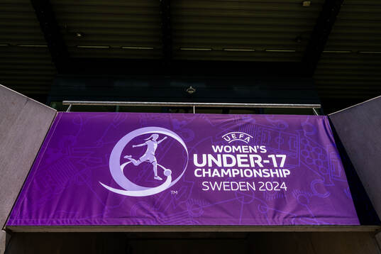 General view of a sign at Klostergårdens Idrottsplats