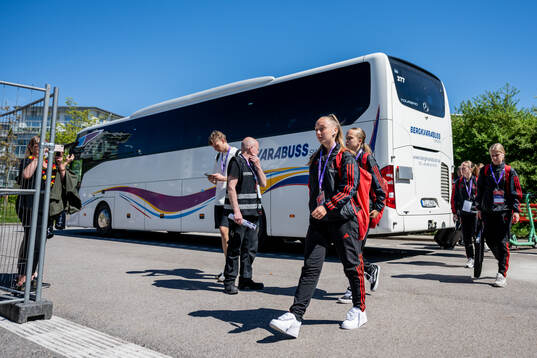 Players of Belgium arrives at the stadium