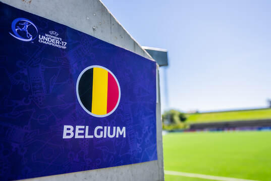 General view of a sign for team Belgium