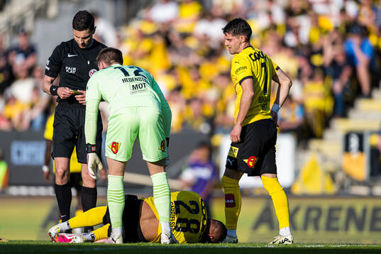 Ruben Gabrielsen of Lillestrøm in pain