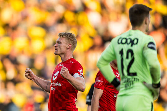 Sivert Heltne Nilsen of Brann celebrates
