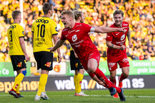 Sivert Heltne Nilsen of Brann celebrates