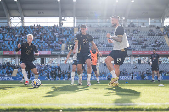Malmö FFs Jens Stryger Larsen, Erik Botheim och Pontus