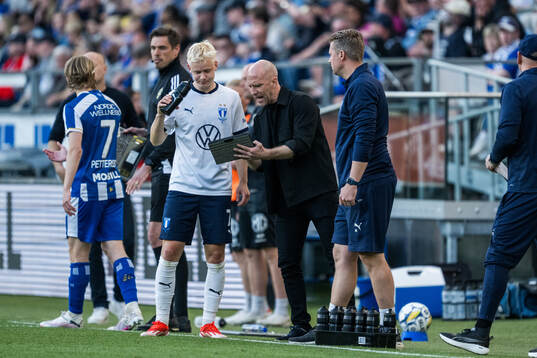 Malmö FFs Otto Rosengren och tränare Henrik Rydström