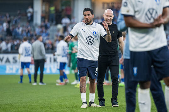 Malmö FFs Sergio Pena och tränare Henrik Rydström