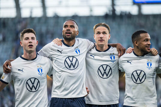 Malmö FFs Lasse Berg Johnsen, Isaac Kiese Thelin, Erik