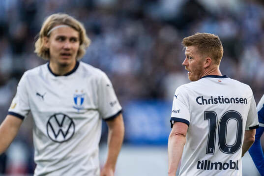 Malmö FFs Sebastian Nanasi och Anders Christiansen