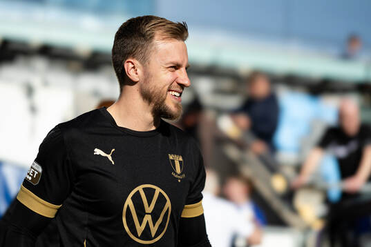Malmö FFs målvakt Ricardo Friedrich innan fotbollsmatchen