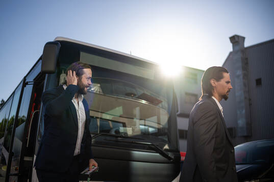 Victor Hedman and Erik Karlsson of Sweden arrive to the