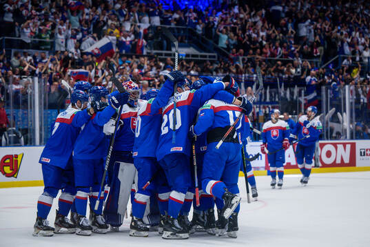 Players of Slovakia celebrate