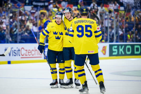 Victor Olofsson, Rasmus Dahlin and André Burakovsky of