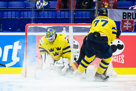 goaltender Samuel Ersson of Sweden