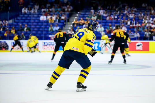 Pontus Holmberg of Sweden in pain