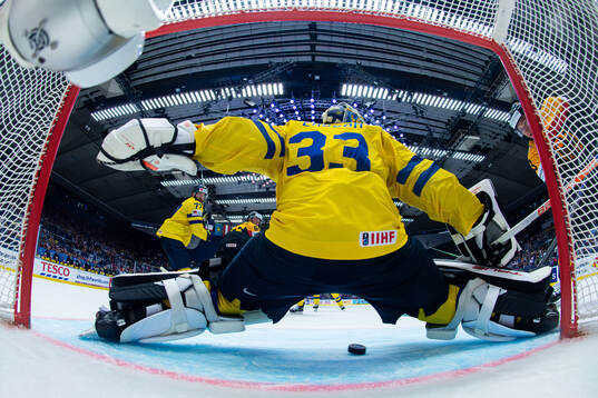 Leonhard Pfoderl of Germany scores the 1-5 goal behind