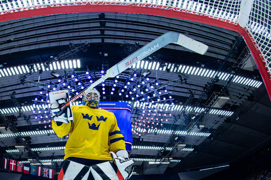 Goaltender Samuel Ersson of Sweden