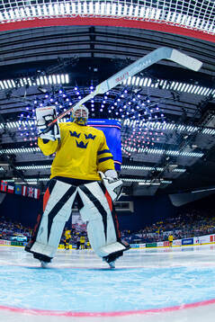Goaltender Samuel Ersson of Sweden