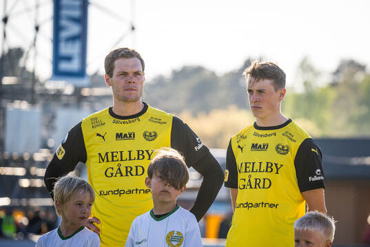 Mjällbys Jacob Bergström och Elliot Stroud
