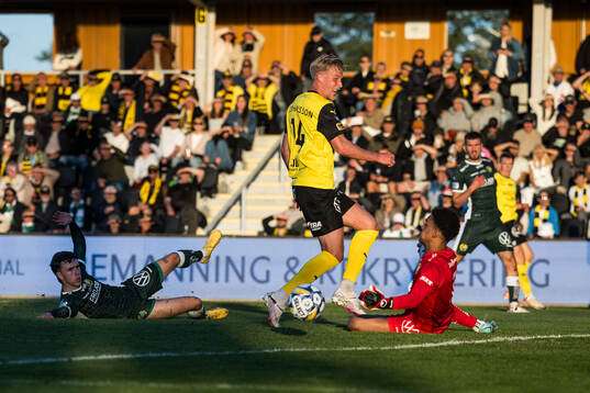 Hammarbys Marc Llinares Barragan och målvakt Oliver Dovin