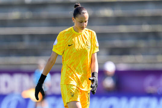 Goalkeeper Ceylin Yilmaz of France looks dejected
