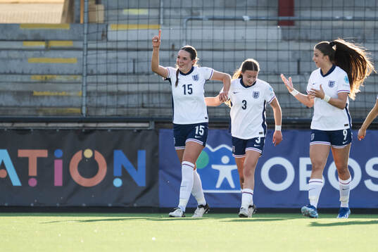 Niamh Peacock and Rachel Maltby celebrate