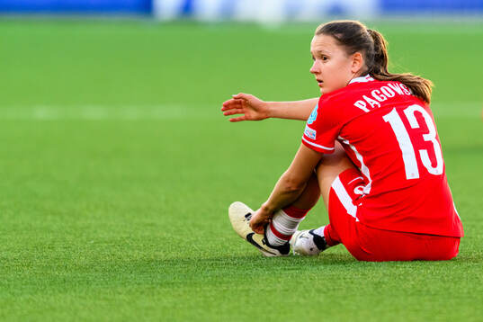 Zofia Pagowska of Poland looks dejected