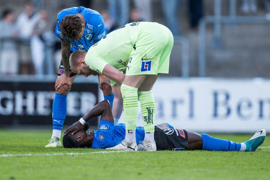 Halmstads Joseph Baffoe har ont och kallas till av Gabriel