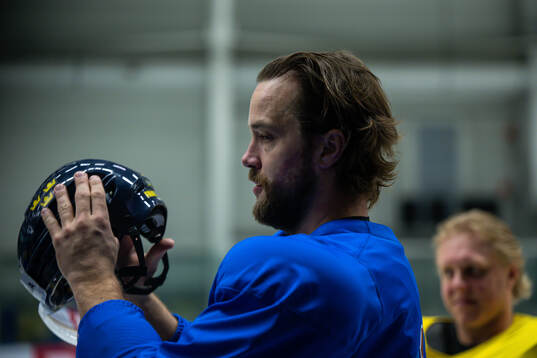 Victor Hedman of Sweden at a practice session