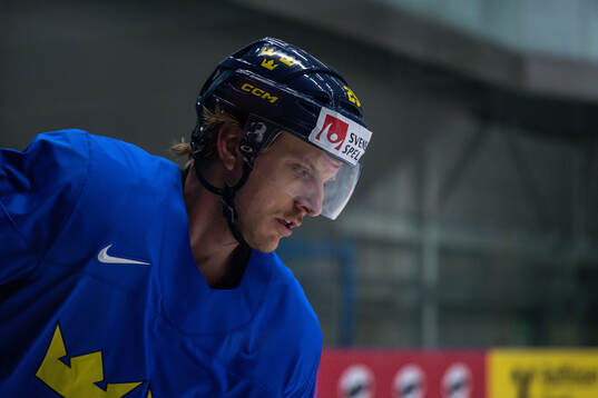 Jonas Brodin of Sweden at a practice session
