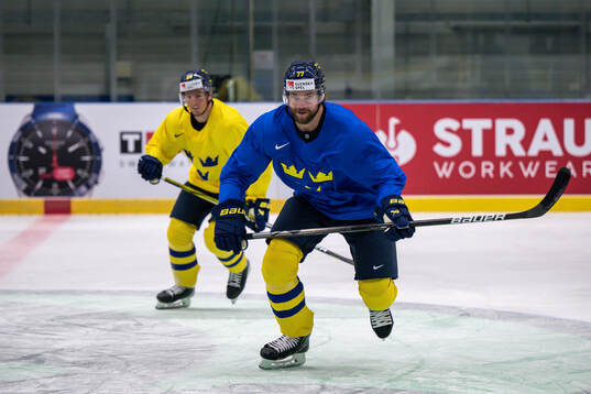 Victor Hedman of Sweden at a practice session