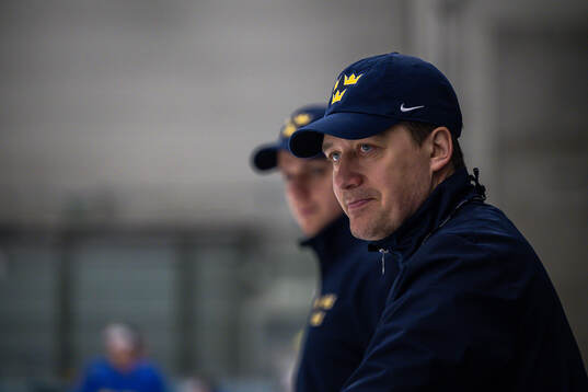 Head coach Sam Hallam of Sweden at a practice session
