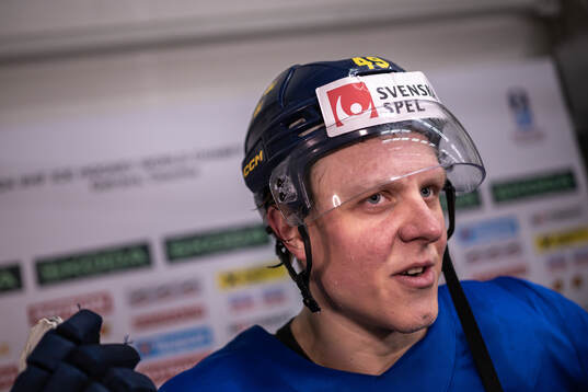 Fabian Zetterlund of Sweden speaks with media