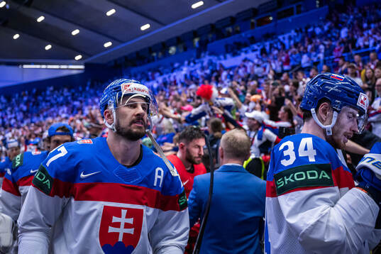 Marek Hrivik and Peter Cehlarik of Slovakia