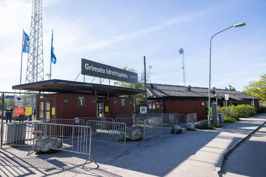 Vy utanför Grimsta IP innan fotbollsmatchen i Allsvenskan