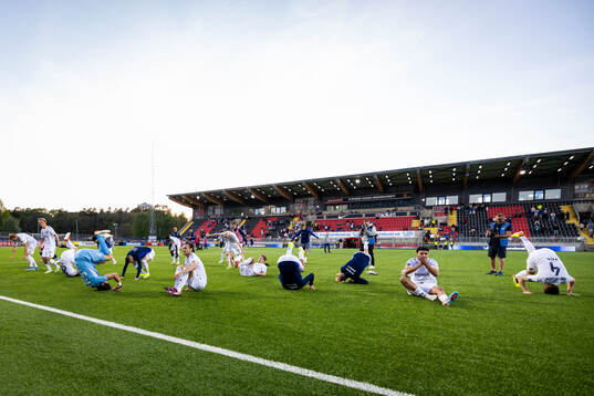 Djurgårdens spelarna jublar