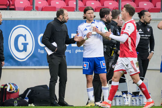 IFK Norrköpings tränare Andreas Alm och Arnor Traustason