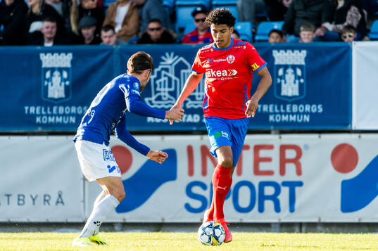 Trelleborgs Felix Hörberg och Helsingborgs Milan Silva