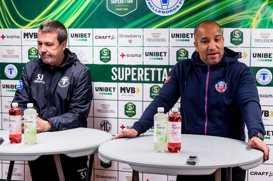 Trelleborgs tränare Stefan Jacobsson och Helsingborgs