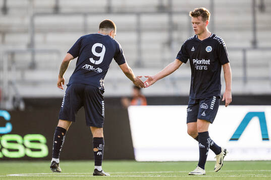 Utsiktens Lucas Lima, Albin Skoglund jublar