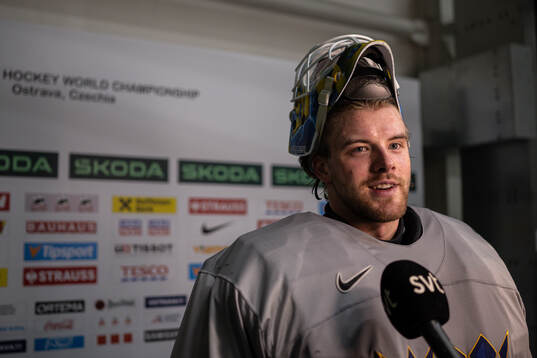 Goaltender Samuel Ersson of Sweden