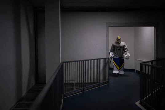 Goaltender Filip Gustavsson of Sweden