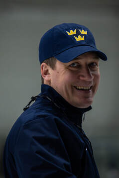 Head coach Sam Hallam of Sweden at a practice session
