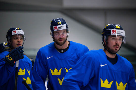 Joel Eriksson Ek, Victor Hedman and Marcus Johansson of