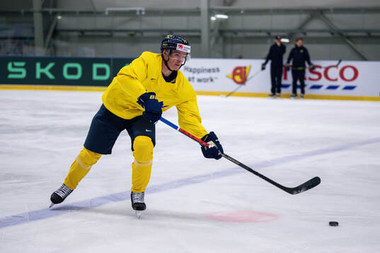 Victor Olofsson of Sweden at a practice session
