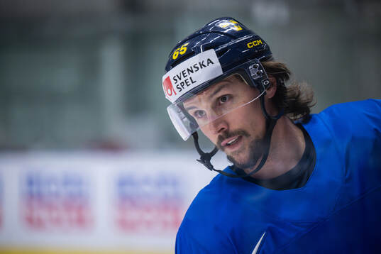 Erik Karlsson of Sweden at a practice session